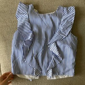 Striped cropped blouse